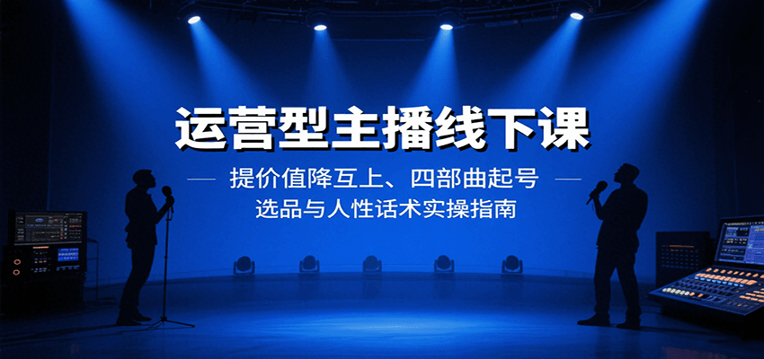 运营型主播线下课：提价值降互上、四部曲起号、选品与人性话术实操指南-轻资产创富网