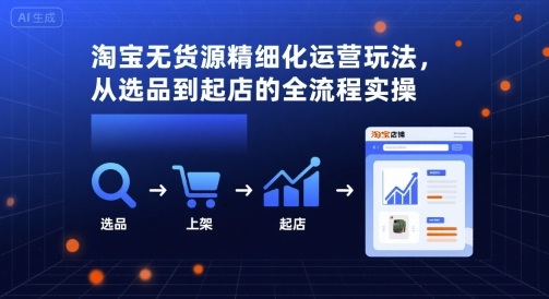淘宝无货源精细化运营玩法，从选品到起店的全流程实操-轻资产创富网