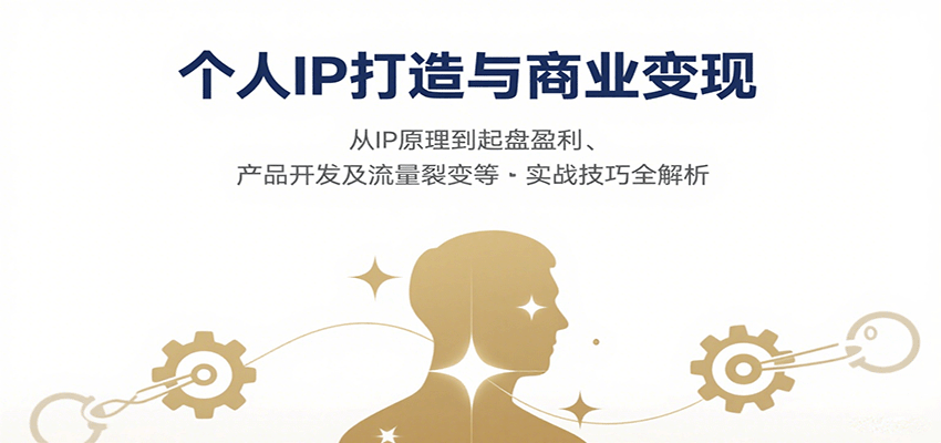 个人IP打造与商业变现，从IP原理到起盘盈利、产品开发及流量裂变等实战技巧全解析-轻资产创富网