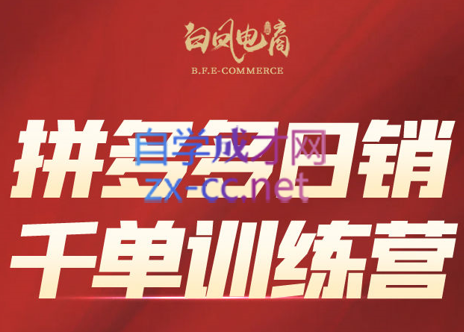 白凤电商·拼多多日销千单训练营(更新8月)-轻资产创富网